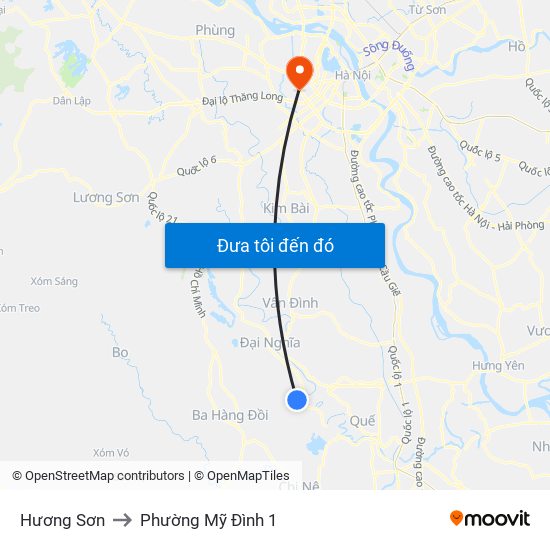 Hương Sơn to Phường Mỹ Đình 1 map