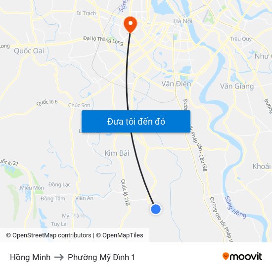 Hồng Minh to Phường Mỹ Đình 1 map