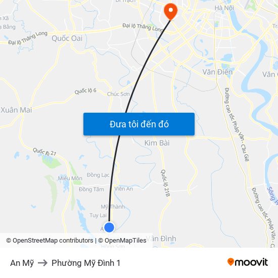 An Mỹ to Phường Mỹ Đình 1 map