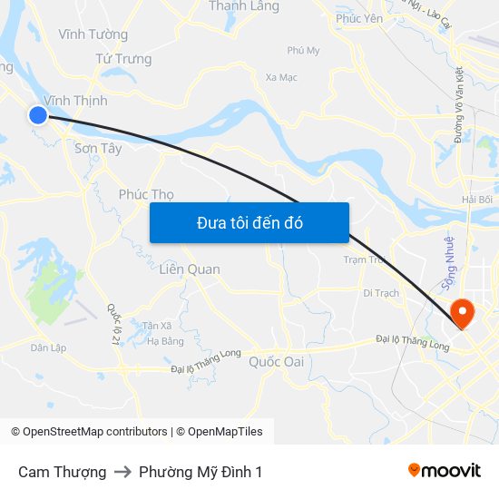 Cam Thượng to Phường Mỹ Đình 1 map