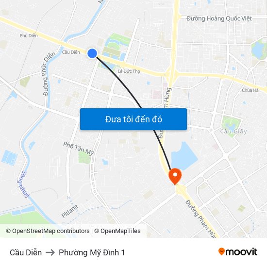 Cầu Diễn to Phường Mỹ Đình 1 map