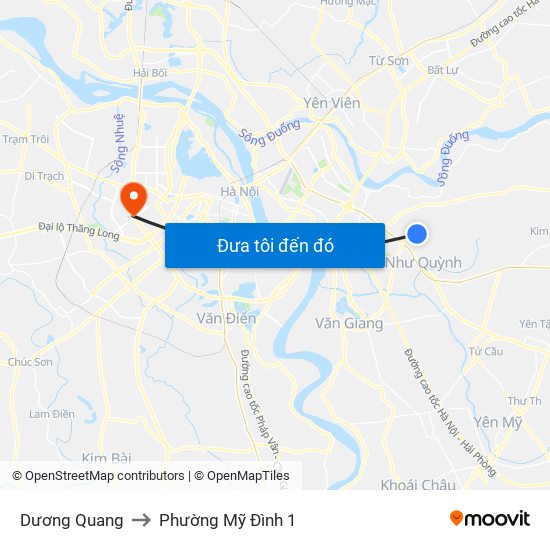 Dương Quang to Phường Mỹ Đình 1 map
