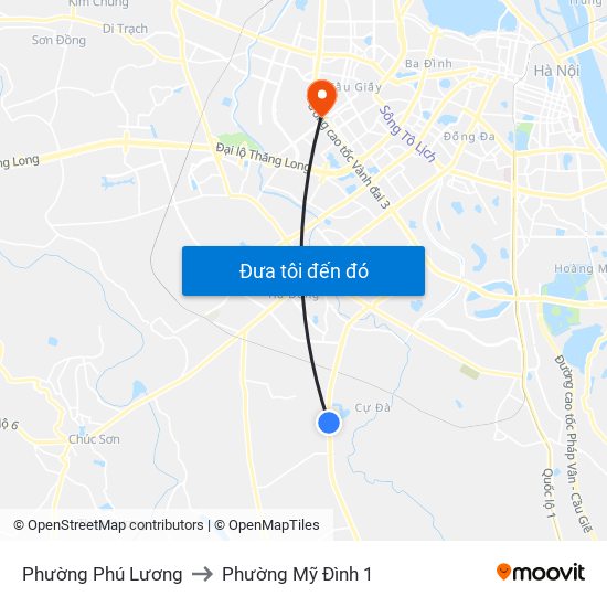 Phường Phú Lương to Phường Mỹ Đình 1 map