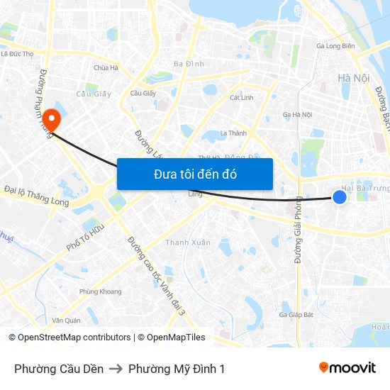 Phường Cầu Dền to Phường Mỹ Đình 1 map