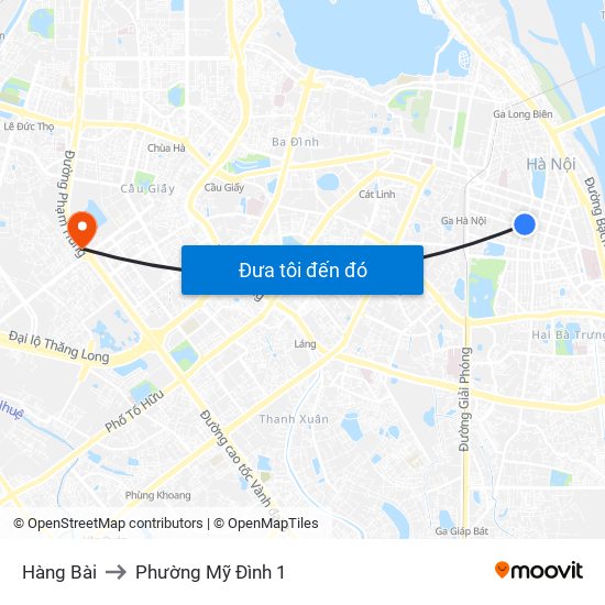 Hàng Bài to Phường Mỹ Đình 1 map