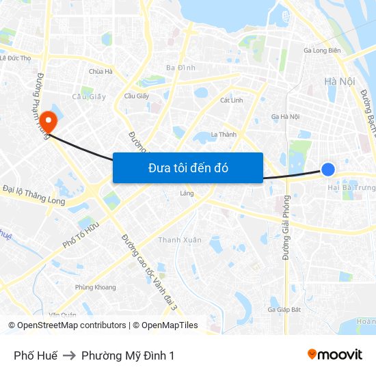 Phố Huế to Phường Mỹ Đình 1 map