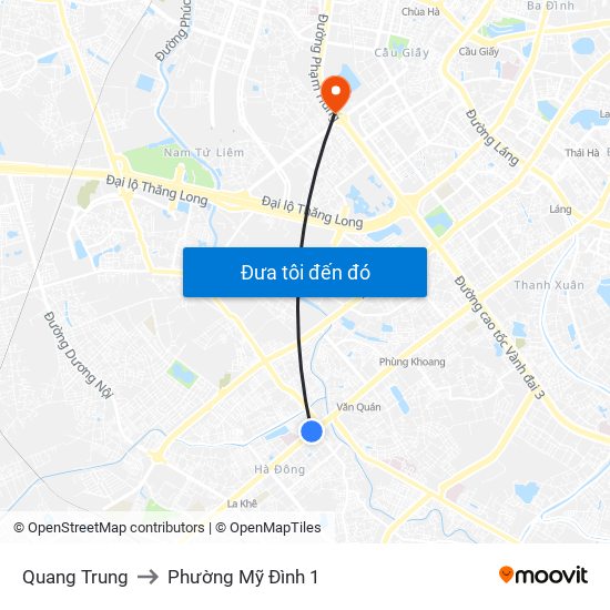 Quang Trung to Phường Mỹ Đình 1 map