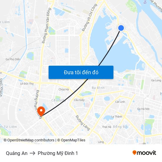 Quảng An to Phường Mỹ Đình 1 map