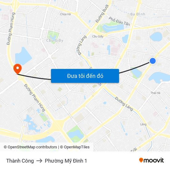 Thành Công to Phường Mỹ Đình 1 map