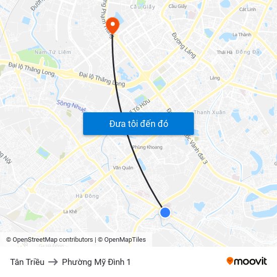 Tân Triều to Phường Mỹ Đình 1 map