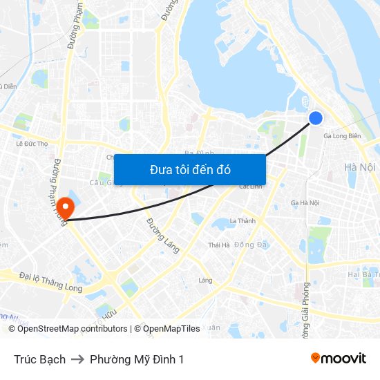 Trúc Bạch to Phường Mỹ Đình 1 map