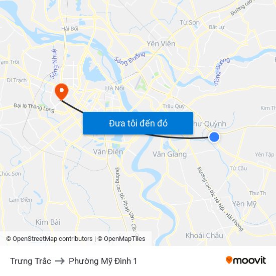 Trưng Trắc to Phường Mỹ Đình 1 map