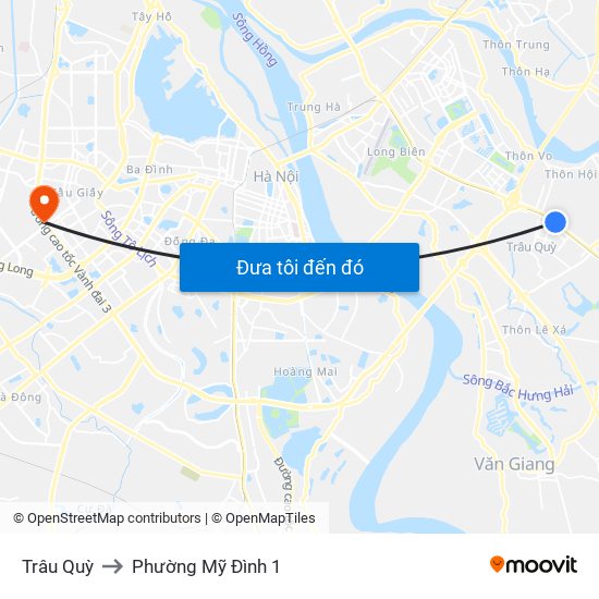 Trâu Quỳ to Phường Mỹ Đình 1 map