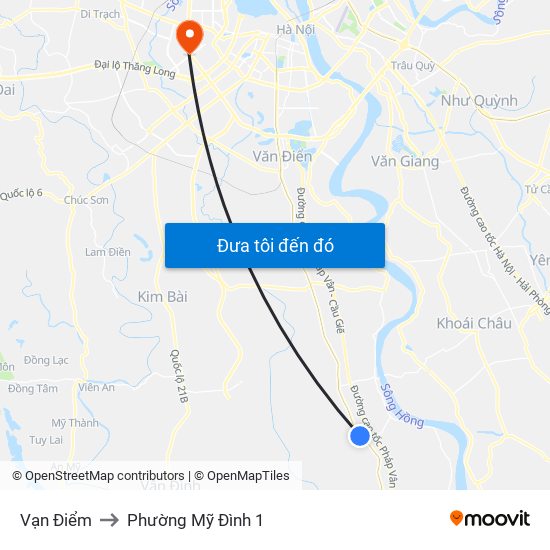 Vạn Điểm to Phường Mỹ Đình 1 map