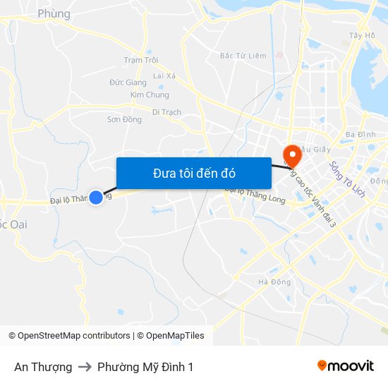 An Thượng to Phường Mỹ Đình 1 map