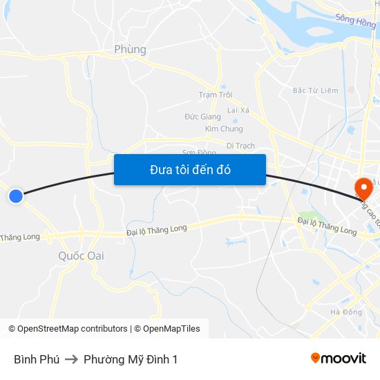 Bình Phú to Phường Mỹ Đình 1 map