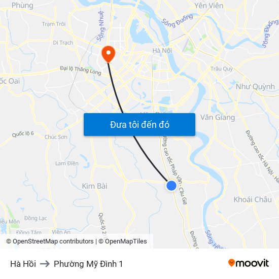 Hà Hồi to Phường Mỹ Đình 1 map