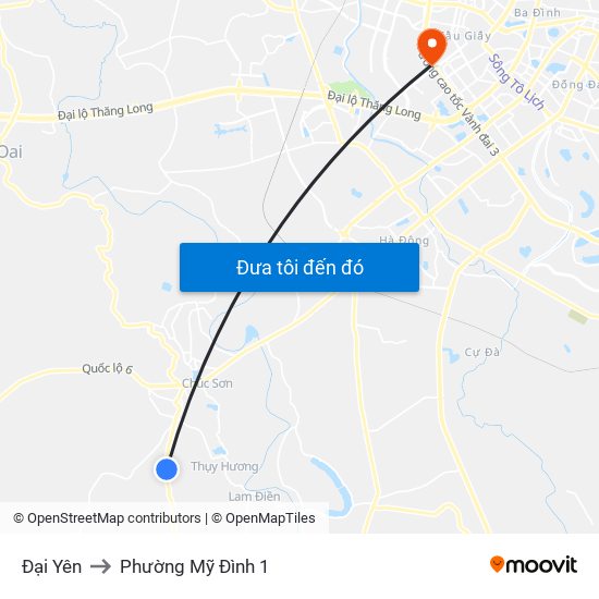 Đại Yên to Phường Mỹ Đình 1 map