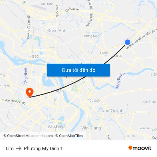 Lim to Phường Mỹ Đình 1 map