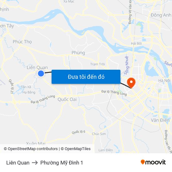 Liên Quan to Phường Mỹ Đình 1 map