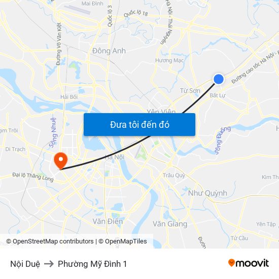 Nội Duệ to Phường Mỹ Đình 1 map