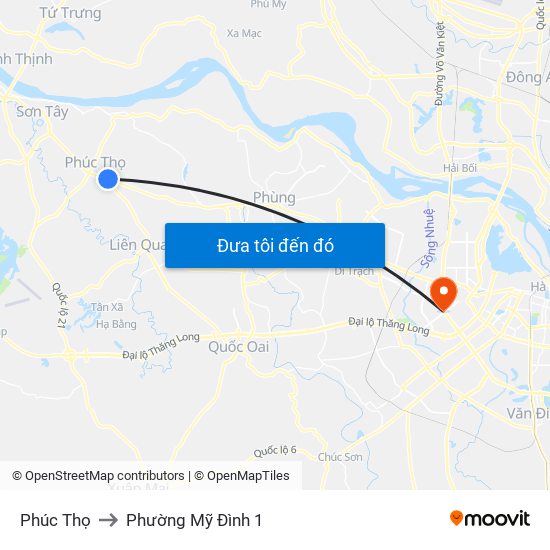 Phúc Thọ to Phường Mỹ Đình 1 map