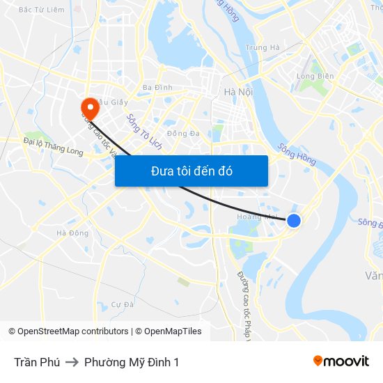 Trần Phú to Phường Mỹ Đình 1 map