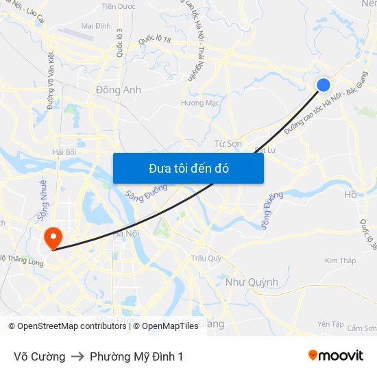 Võ Cường to Phường Mỹ Đình 1 map