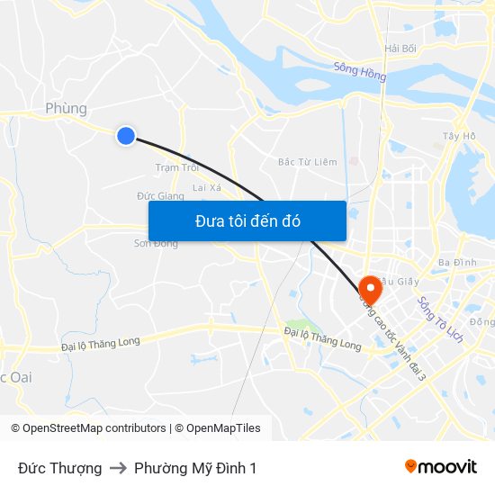 Đức Thượng to Phường Mỹ Đình 1 map