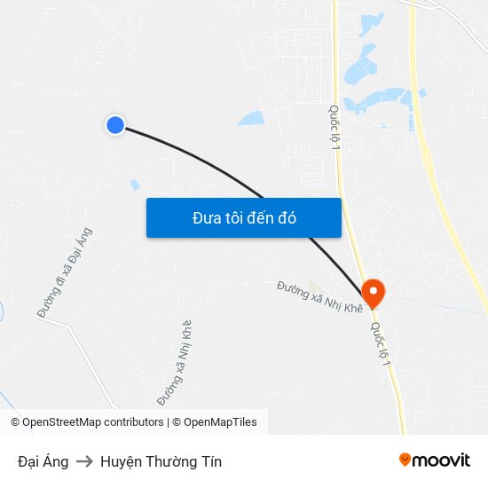 Đại Áng to Huyện Thường Tín map