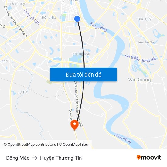 Đống Mác to Huyện Thường Tín map