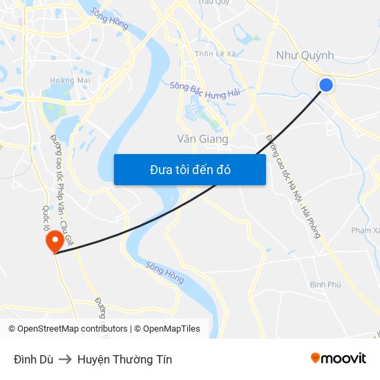 Đình Dù to Huyện Thường Tín map