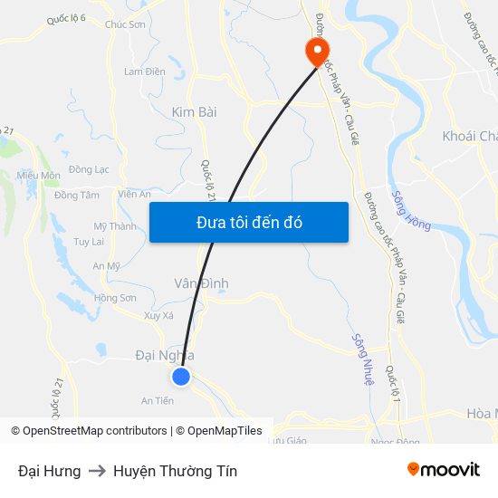 Đại Hưng to Huyện Thường Tín map