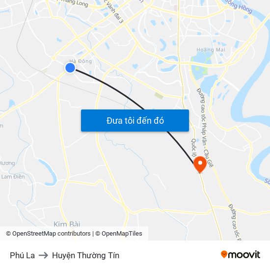 Phú La to Huyện Thường Tín map