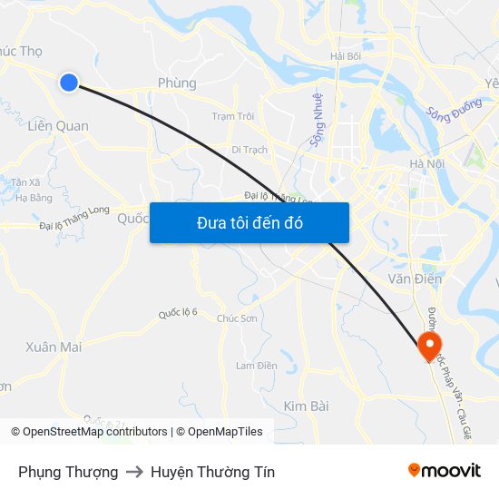 Phụng Thượng to Huyện Thường Tín map