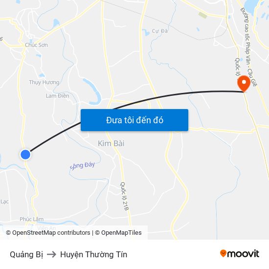 Quảng Bị to Huyện Thường Tín map