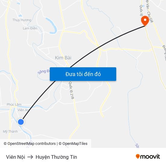 Viên Nội to Huyện Thường Tín map