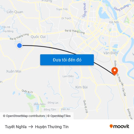 Tuyết Nghĩa to Huyện Thường Tín map