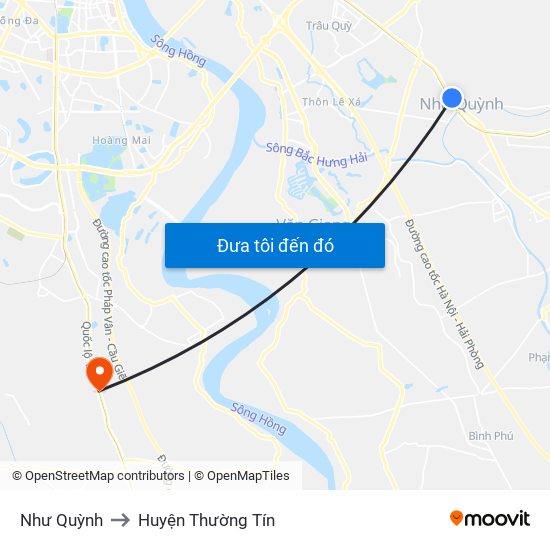 Như Quỳnh to Huyện Thường Tín map