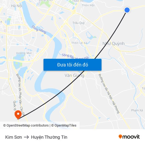 Kim Sơn to Huyện Thường Tín map