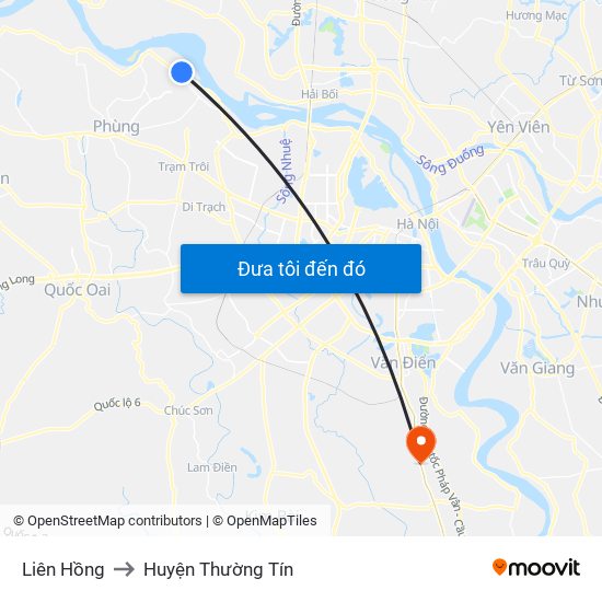 Liên Hồng to Huyện Thường Tín map