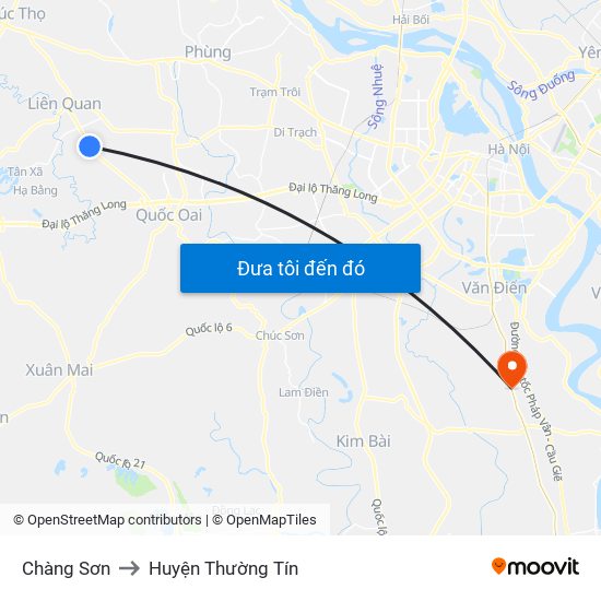 Chàng Sơn to Huyện Thường Tín map