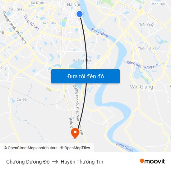 Chương Dương Độ to Huyện Thường Tín map