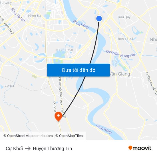 Cự Khối to Huyện Thường Tín map