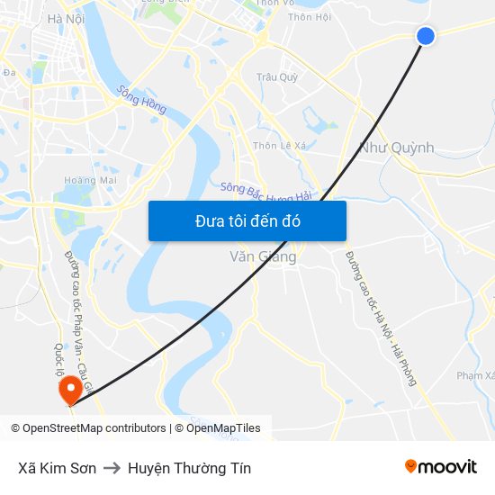 Xã Kim Sơn to Huyện Thường Tín map