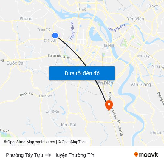 Phường Tây Tựu to Huyện Thường Tín map