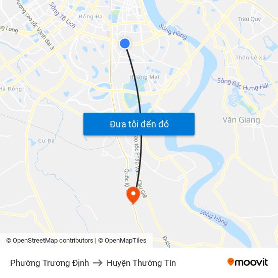Phường Trương Định to Huyện Thường Tín map