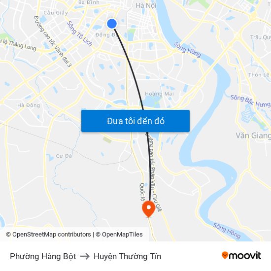 Phường Hàng Bột to Huyện Thường Tín map