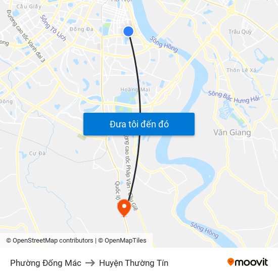 Phường Đống Mác to Huyện Thường Tín map