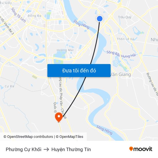 Phường Cự Khối to Huyện Thường Tín map
